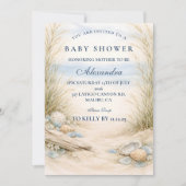 Invitation Douce Baby Shower Côtière Bleue (Devant)