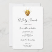 Invitation Douce Baby Shower d'Abeille (Devant)