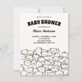 Invitation Douce baby shower de chats mignons (Devant)