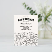 Invitation Douce baby shower de chats mignons (Debout devant)