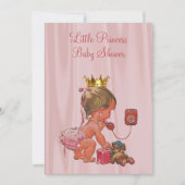 Invitation Douce Baby Shower de Princesse Rose (Devant)