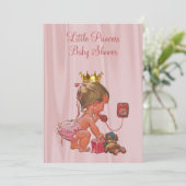 Invitation Douce Baby Shower de Princesse Rose (Debout devant)