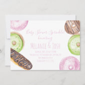 Invitation Douce Baby Shower Donut Aquarelle Gâtea (Devant)
