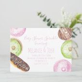 Invitation Douce Baby Shower Donut Aquarelle Gâtea (Debout devant)