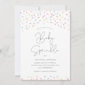 Invitation Douce Baby Shower Fête avec Arc-en-ciel de Paillet (Devant)