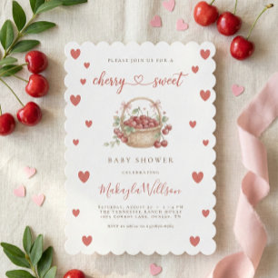 Invitation Douce Baby Shower Fleurs de Cerisier Aquarelle Fru