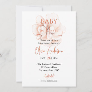Invitation Douce Baby Shower Fleurs Sauvages Modernes