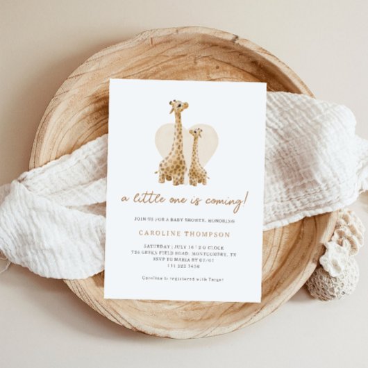 Invitation Douce Baby-Shower Girafe Boho
