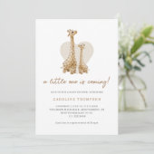 Invitation Douce Baby-Shower Girafe Boho (Debout devant)