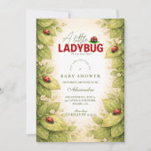 Invitation Douce Baby Shower Ladybug de Printemps (Devant)