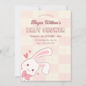 Invitation Douce baby shower lapin (Devant)