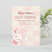 Invitation Douce baby shower lapin (Debout devant)