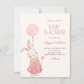Invitation Douce baby shower lapin (Devant)