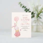 Invitation Douce baby shower lapin (Debout devant)