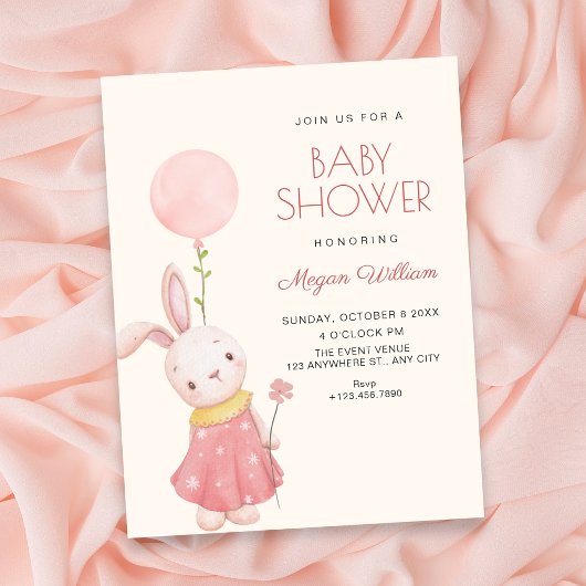 Invitation Douce baby shower lapin