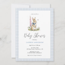 Douce Baby Shower Lapin Bleu Garçon