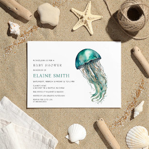 Invitation Douce baby shower méduse sous la mer