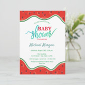 Invitation Douce Baby Shower Melon (Debout devant)