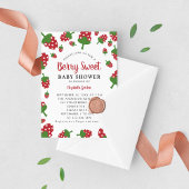 Invitation Douce Baby Shower Moderne aux Fraises Mignonnes