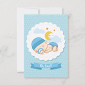 Invitation Douce Baby Shower "Oh Boy" (Devant)