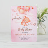 Invitation Douce Baby Shower Ourson (Debout devant)