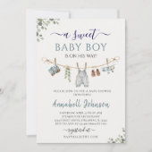 Invitation Douce Baby Shower pour Garçon (Devant)