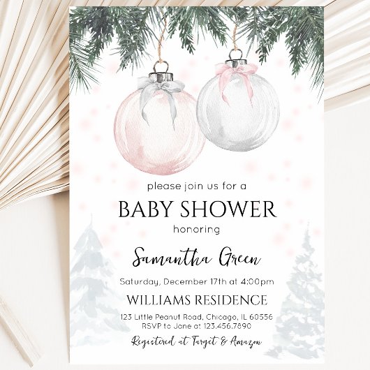 Invitation Douce Baby Shower Rose