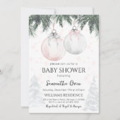 Invitation Douce Baby Shower Rose (Devant)