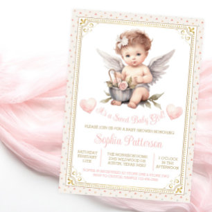 Invitation Douce Baby Shower Saint-Valentin Chérubin