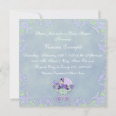 Invitation Douce Baby Shower Violet et Vert (Dos)