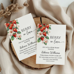 Invitation Douce Baie en Fête de Mariage de la Fraise Amoureu