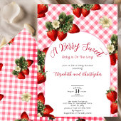 Invitation Douce Baie Fête de Bébé Rouge Gingham