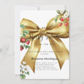 Invitation Douce Baie Rose Doré Baby Shower (Devant)
