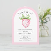 Invitation Douce baie rose fille arc bébé shower (Debout devant)