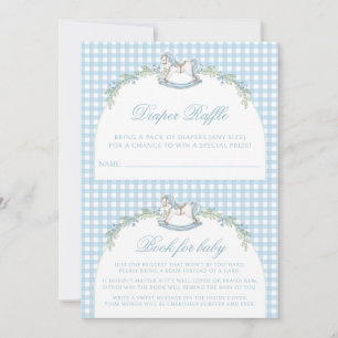 Invitation Douce Balançoire Bleue en Vichy pour la Fête Préna