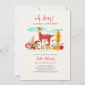 Invitation Douce Bébé Cher Faune Forestière Baby Shower (Devant)