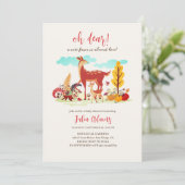 Invitation Douce Bébé Cher Faune Forestière Baby Shower (Debout devant)