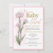 Invitation Douce Bébé Fille Baby Shower (Devant)