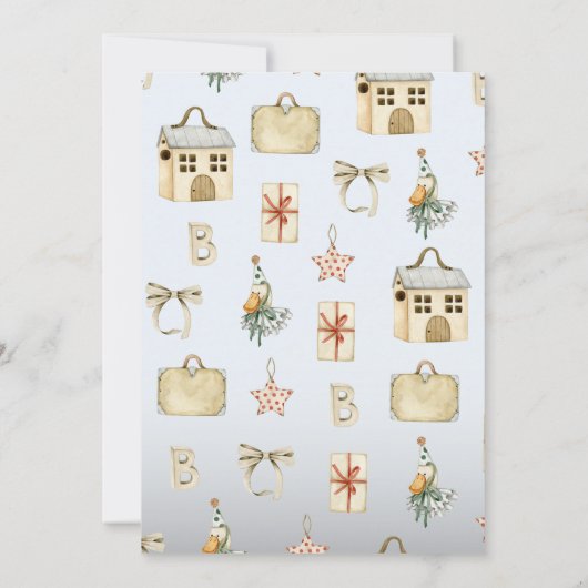 Invitation Douce bébé garçon boho bébé douche (Dos)