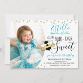 Invitation Douce comme peut Beth Quart Anniversaire Photo (Devant)