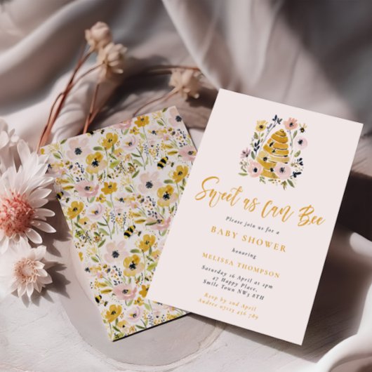 Invitation Douce Comme Peut Être Fleurie Ruche Bébé Shower