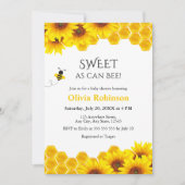 Invitation Douce comme peut être une abeille Baby Shower Jaun (Devant)