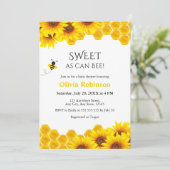 Invitation Douce comme peut être une abeille Baby Shower Jaun (Debout devant)