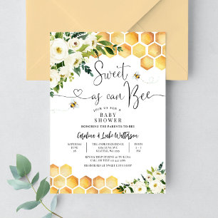 Invitation Douce comme peut être une abeille Fête de bébé de 