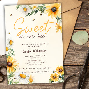 Invitation Douce comme peut l'être Tournesols Jaune Baby Show