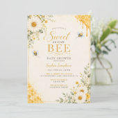 Invitation Douce comme une abeille Baby Shower (Debout devant)