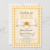 Invitation Douce comme une abeille Fête de bébé avec QR Code (Devant)