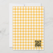 Invitation Douce comme une abeille Fête de bébé avec QR Code (Dos)