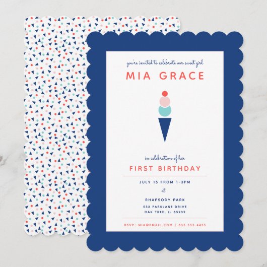 Invitation douce comme une crème glacée (Devant / Derrière)