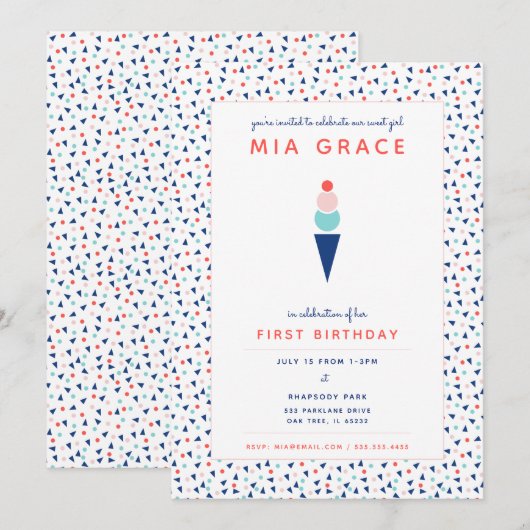 Invitation douce comme une crème glacée (Devant / Derrière)